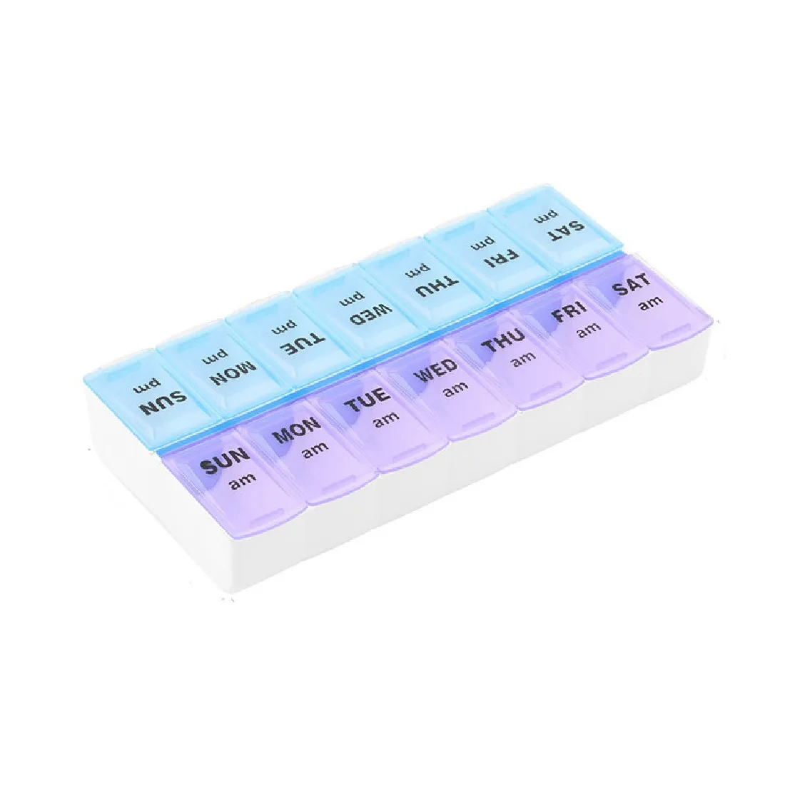 

7 Days 14 Compartments Pill Case With Clip Lids Medicine Organiser Tablet Storage Medical Dispenser Weekly Box Containe