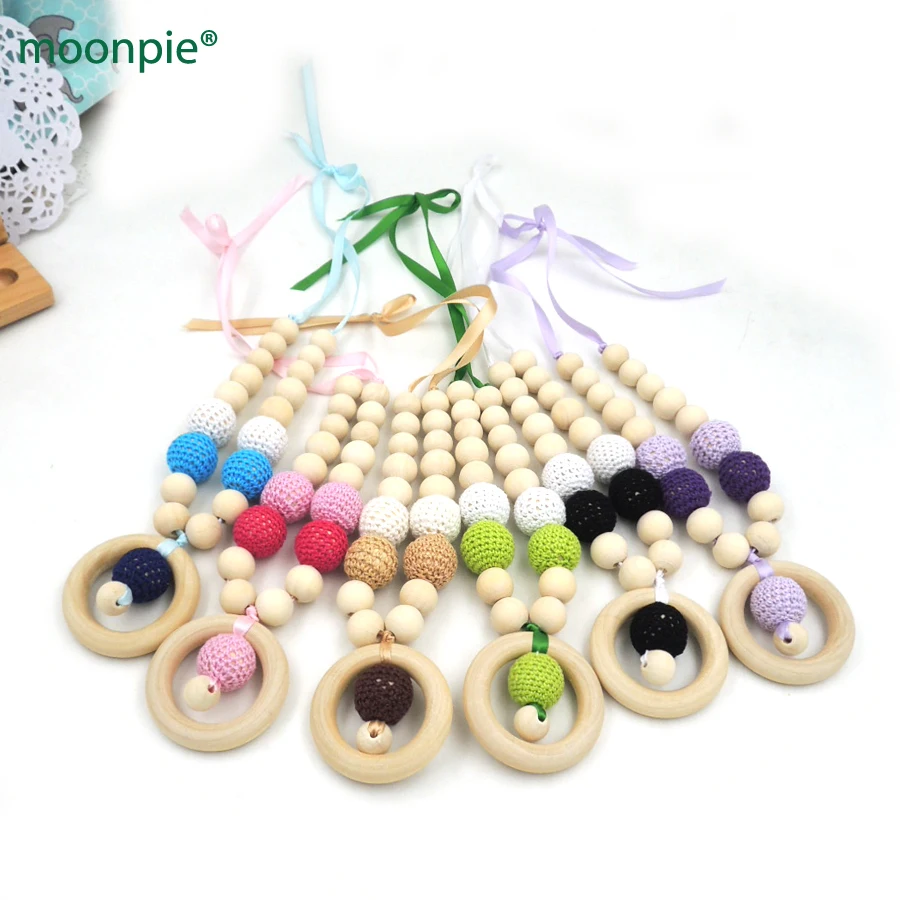 

Sale 6 colors to choose nursing wooden crochet necklace Teething Breastfeeding Necklace Gift for Babywearing Moms NW1865