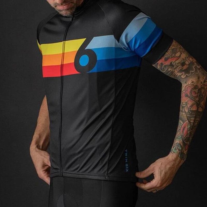 Команда RC 6 Велоспорт Джерси для мужчин двойной цикл рубашка с коротким рукавом оранжевый полосы bikewear Открытый Спортивная одежда air mx camiseta ciclismo