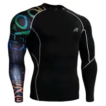 Men Compression Tights Shirts 3D 3D Prints Long Sleeves Top MMA Fitness Exercise Body Building Weight Lifting Casual T-Shirts