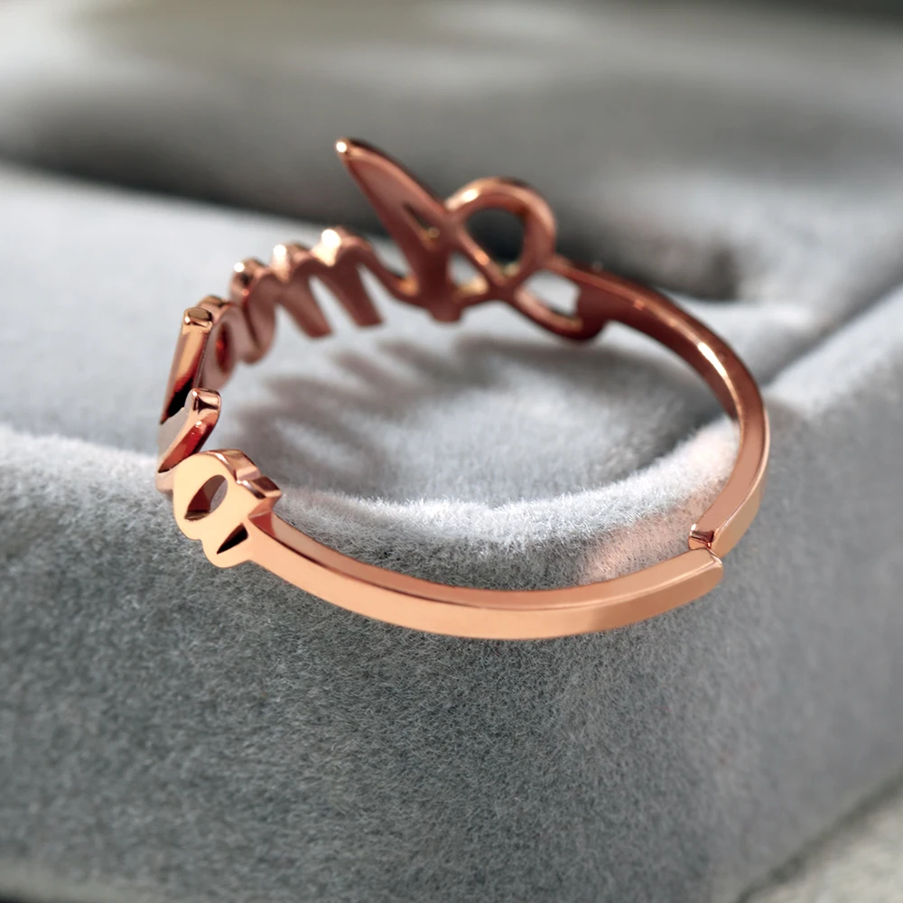 Заказное кольцо Personalizado Anillo английское имя кольца Модное Имя ювелирные изделия кольцо из нержавеющей стали кулон золотые розовые серебряные кольца