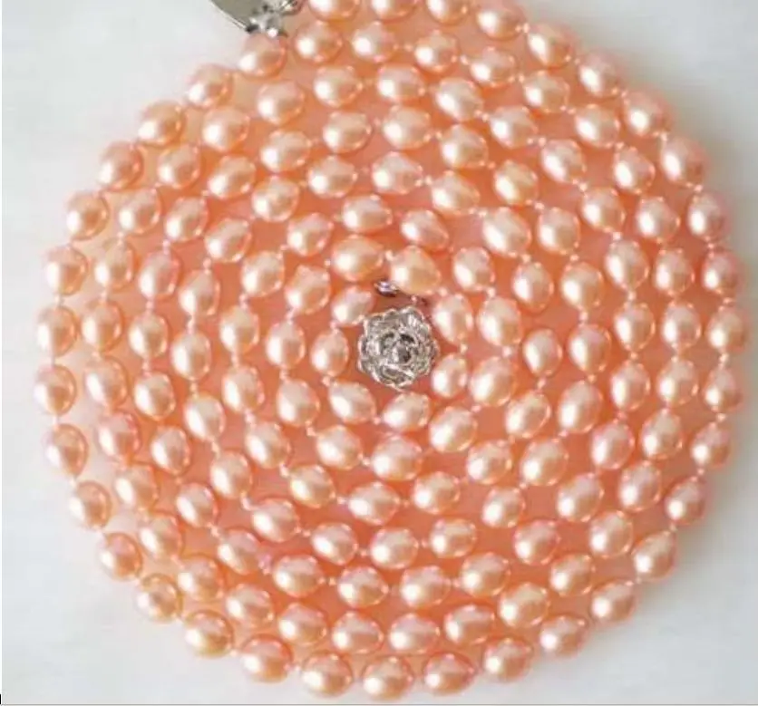 

0848 Beautiful!pink cultured pearl necklace