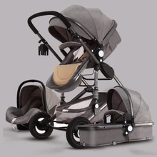 High landscape baby stroller can sit reclining two-way four-wheel shock absorber folding small newborn baby BB winter and summer High landscape baby stroller can sit reclining two-way four-wheel shock absorber folding small newborn baby BB winter and summer