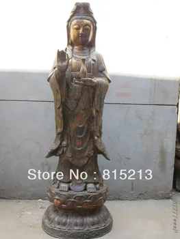 

bi00111 56"Tibet Buddhism Bronze cloisonne enamel Kindness Bodhisattva Quan yin Statue