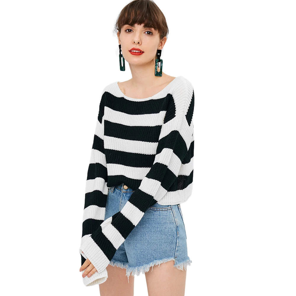 ZAFUL Pullover Loose Striped Sweater-in Pullovers from