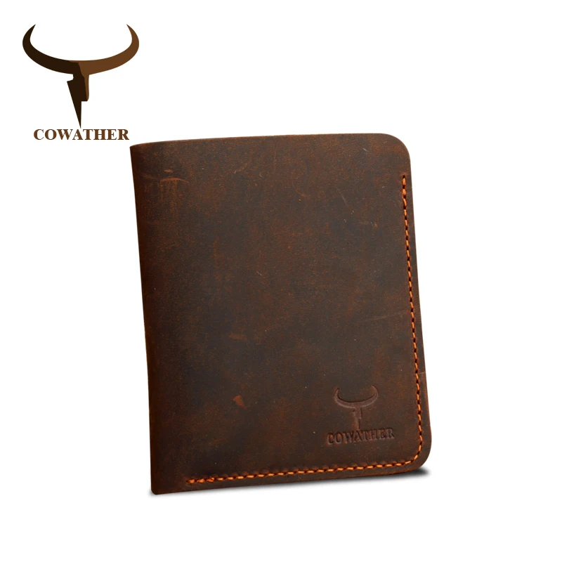 Cowather crazy horse кожа мужчины кошельки vintage подлинная кошелек кожаный для мужчин