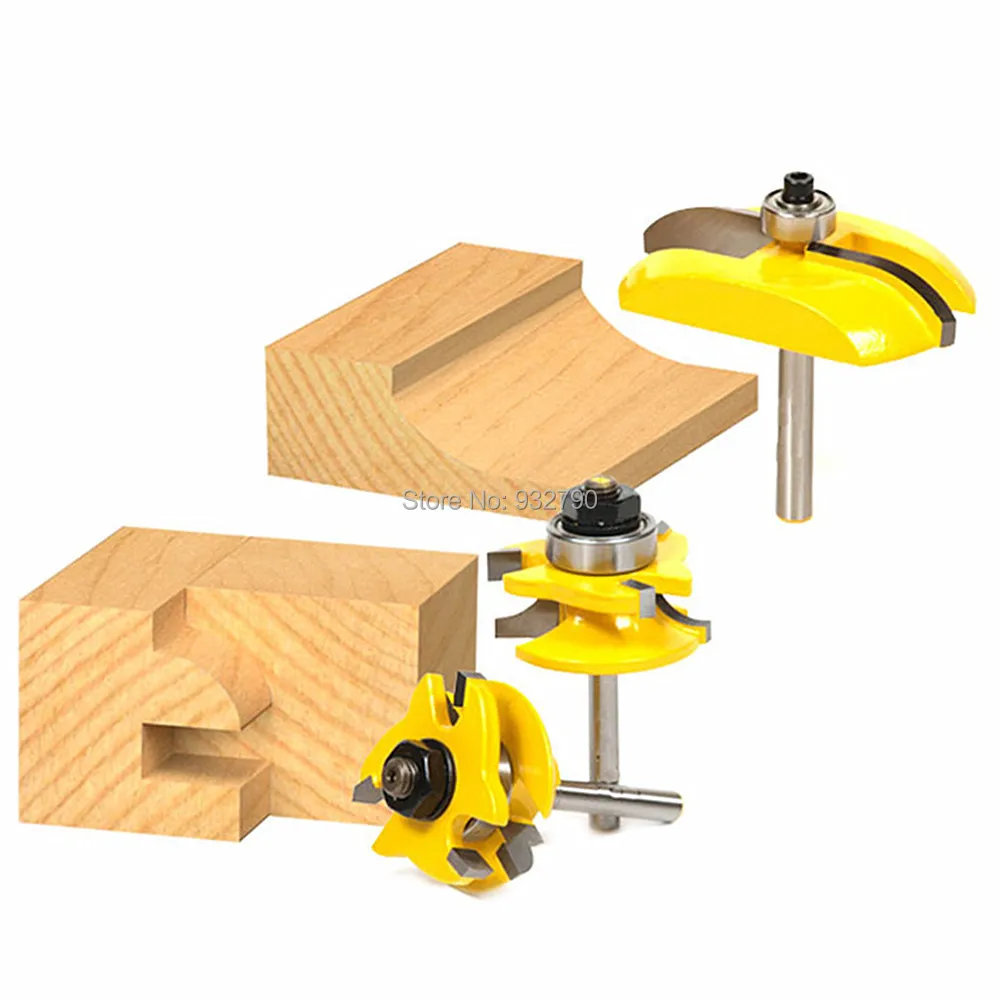 3pcs 1/4'' Shank Rail Stile Ogee Blade Cutter Panel Door Router