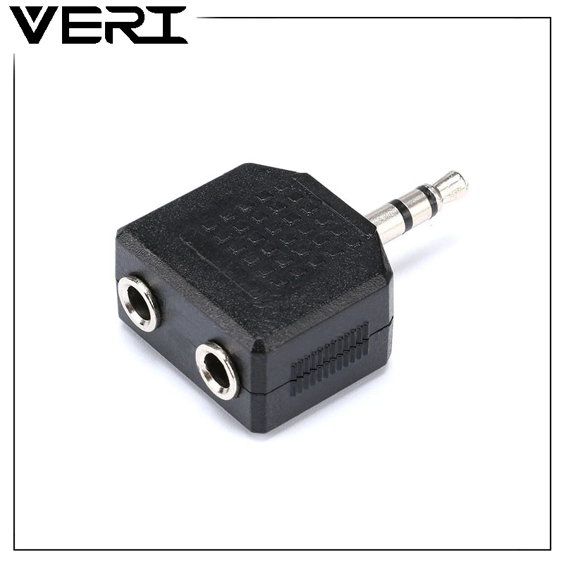 VERI 3.5 mm AUX Male to 2 Female Audio Adapter for Computer Speaker Earphone Headphone Stereo Splitter Connector |