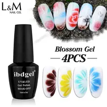 4 pcs ibdgle 15 ml Blossom Flores Blossom Gel Polonês DIY Projeto Da Arte Do Prego Cor Perfeita Correspondência Verniz Gel(China)