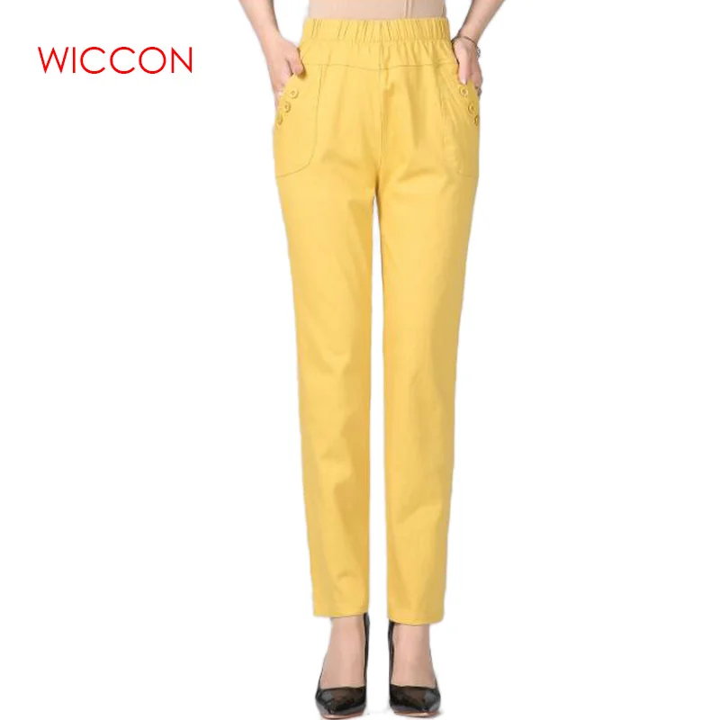 

High Waist Stretch Long Pants Women Cotton Straight Trousers Women Pantalon Femme Work Office Ladies Pants Plus Size 5XL