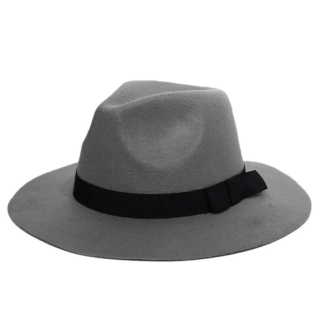 

Hot Women's Crushable Wool Felt Outback Hat Wide Brim Hat fashion Large-breasted plain hat gorras mujer#pingyou