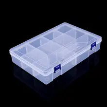 2019 New 10 Grids Adjustable Transparent Plastic Storage Box for Small Component Jewelry Tool Box Bead Organizer Nail Art Tip