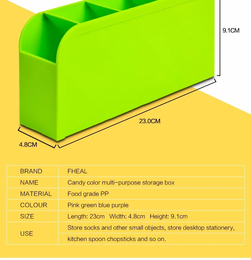 Fheal Многофункциональный Носки для девочек Нижнее Бельё для девочек Пластик коробка для хранения канцелярских принадлежностей Посуда организатор косметика Макияж контейнер 4 цвета