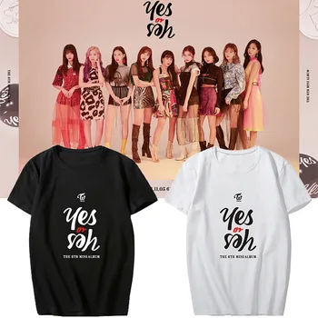 

TWICE Mini 6 Series Yes Or Yes T-Shirt Men's And Women's Short Sleeve Shirt Summer Dropshipping