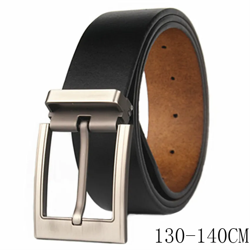 

VOHIO 2018 high quality brand belt large size leather belt mens 130 135 140 cm leather belt brown coffee 3.7cm wide men's belt