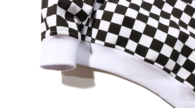 YouthCodes Plaid Lattice Grid Hoodie Men Justin Bieber Chess FOG Hip Hop Skateboards Cotton 100% Fleece Vintage Sweatshirts Men