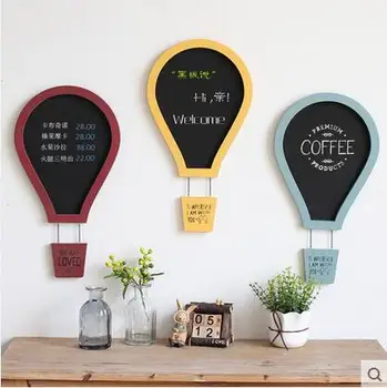 

European American Style Retro Hot Air Balloon Wall Decoration Wallboard blackboard message board wooden Wall Stickers Hangings