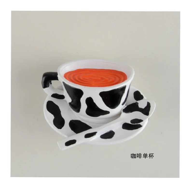 Креативные 3D кофейные аксессуары магнит на холодильник мультфильм Мока горшок кофейная чашка в форме магнитной ноты адсорбции украшения - Цвет: Single Cup