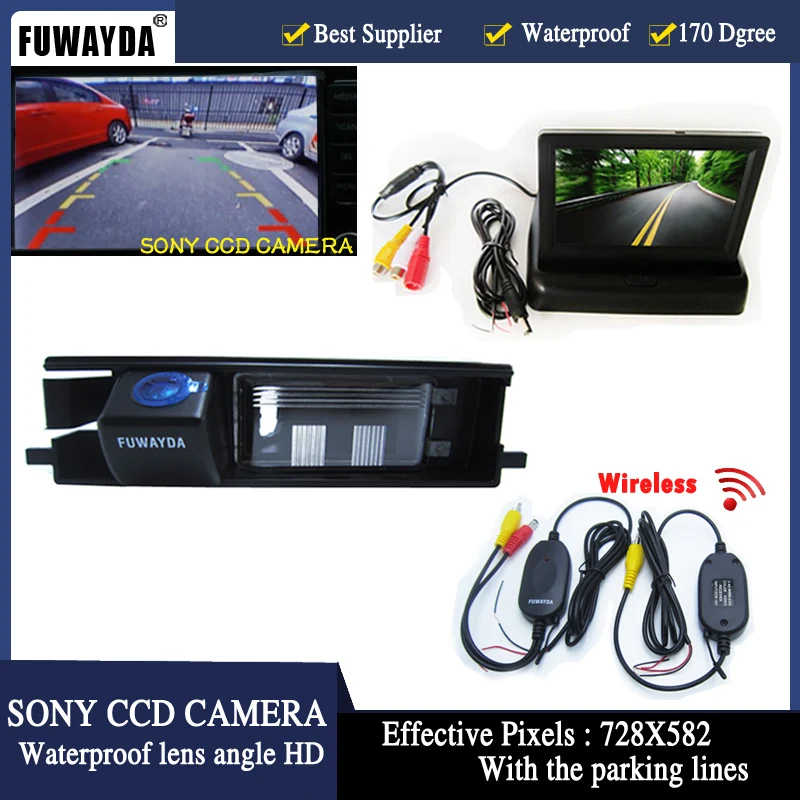 FUWAYDA wirelss SONY CCD Car Rear View Reverse backup with mirror