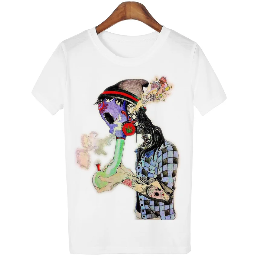 New Women Tshirt 18 Style Smoking Alien 