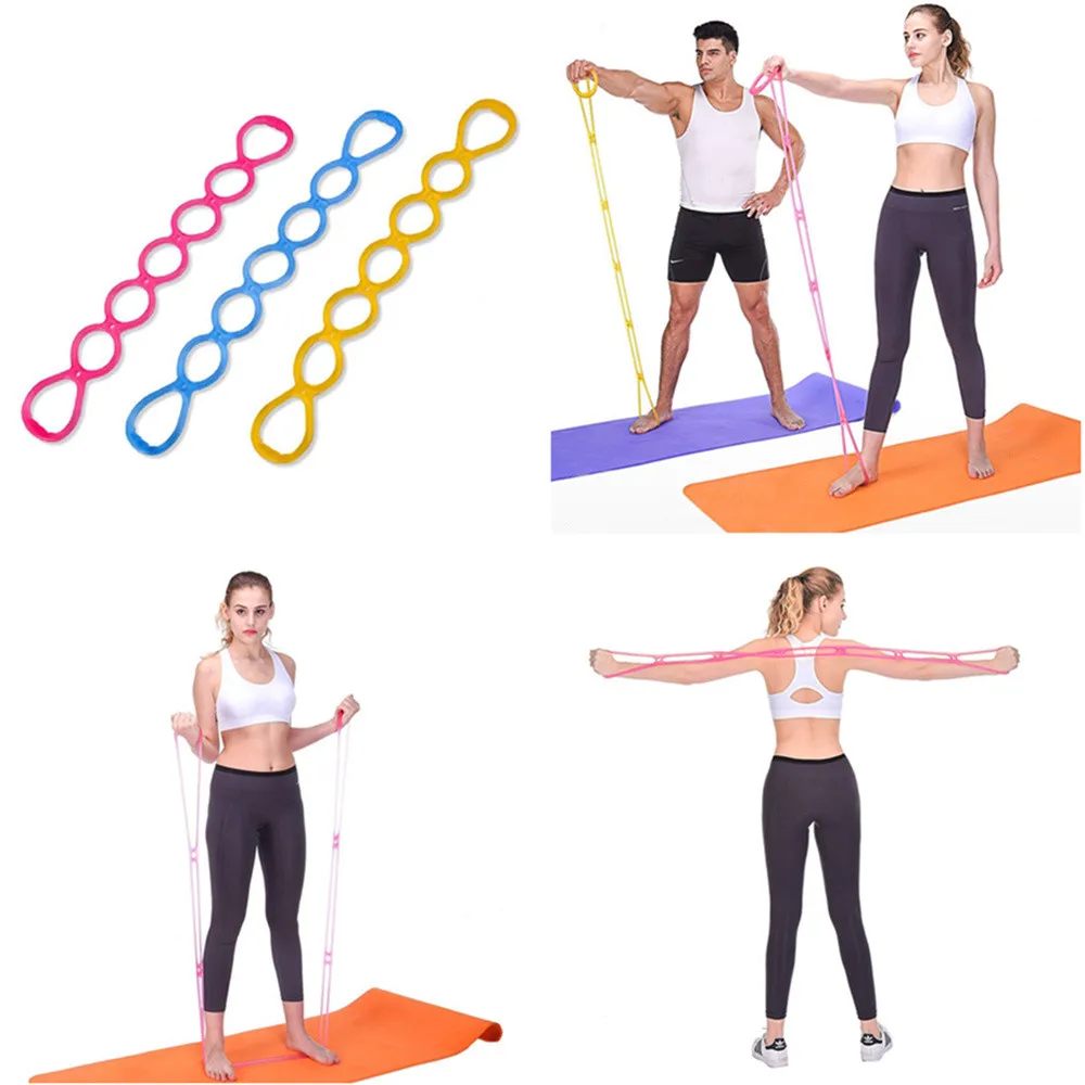 

CHAMSGEND Silicone Rally Fruit Rally 7 hole pull rope yoga rally belt training elastic band pull rope practice yoga supplies