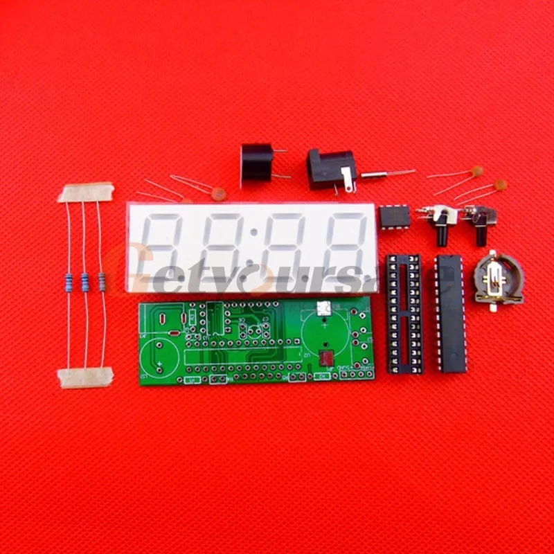 DIY Электронный микроконтроллер комплект светодиодный цифровой часы Время термометр будильник 3 цвета