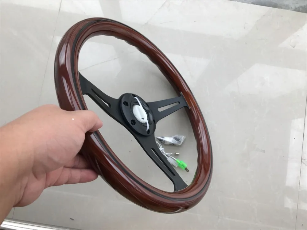 350 мм 14 дюймов деревянный Phoebe руль гоночный три гоночные для VW BMW Honda Mazda и т.