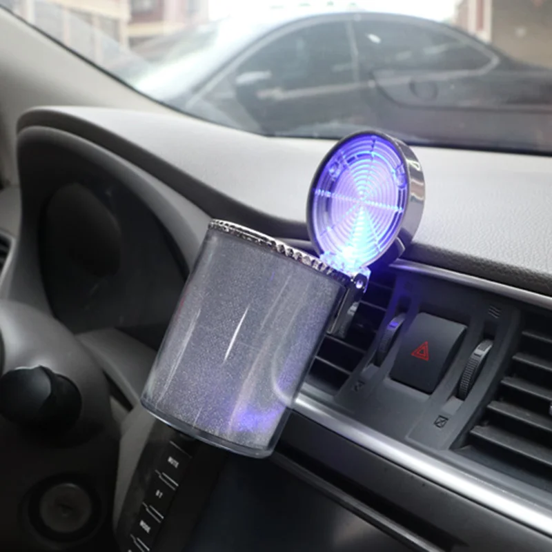 Натуральная pcmos новая автомобильная пепельница держатель с Led светильник Портативный автомобиля, устанавливаемое на вентиляционное отверстие в салоне автомобиля курение чашки пепельница Цвет изменение сиденья автомобиля аксессуары для интерьера