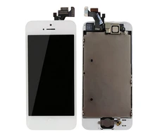 Lcd display screen+touch glass panel digitizer+Home button+Front camera flex cable assembly for iphone 5 5g white free shipping