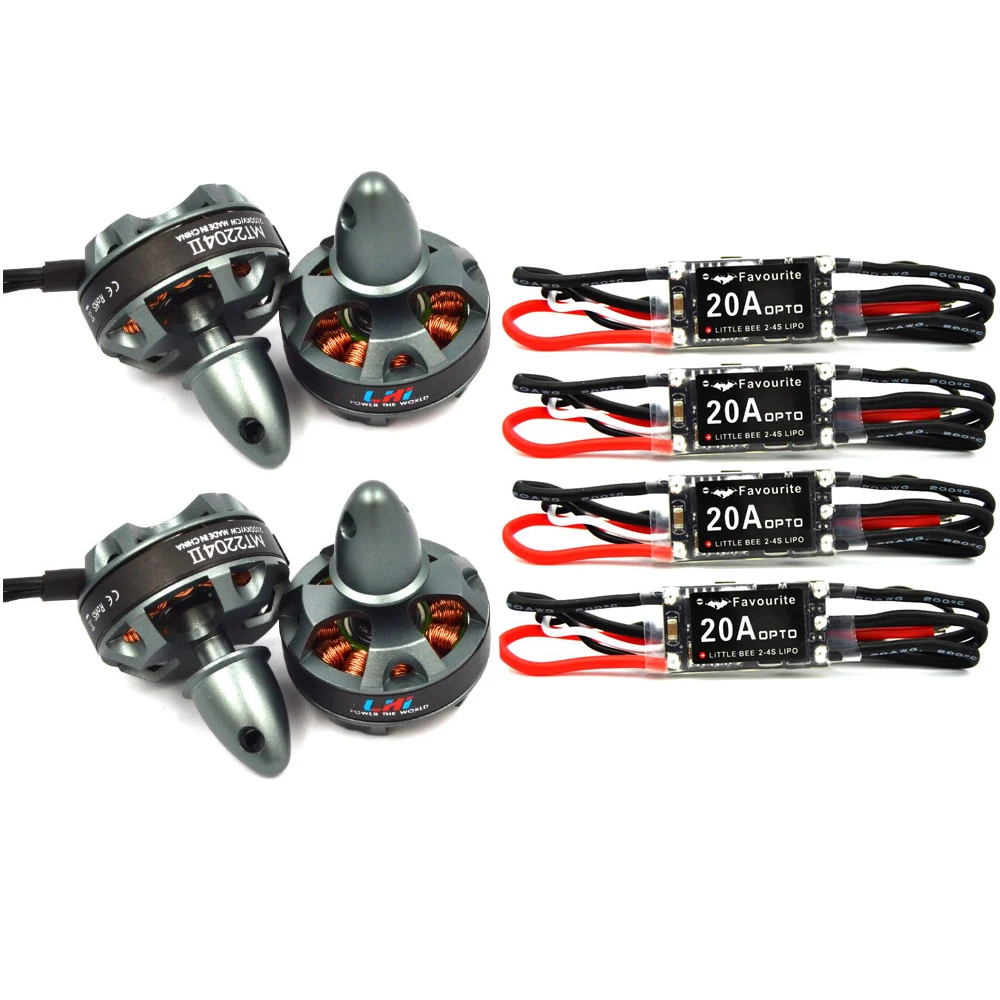 

Lhi Fpv 4x Mt22042300kv Cw Ccw Brushless (2-4s) +4pcs Littlebee 20a Speed Controller For Mini Quadcopter Qav250