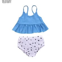 TELOTUNY/летний купальный костюм для маленьких девочек, с принтом, из двух предметов, эластичность, мягкий, гладкий, без мяча, купальный костюм, комплект одежды, jxm Z1219