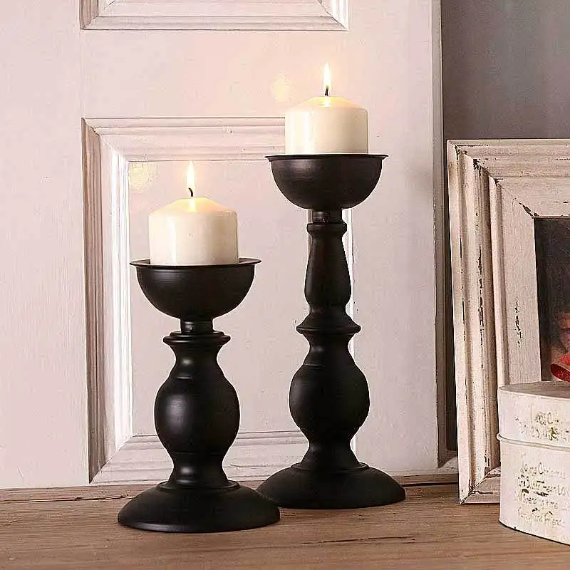 candle holders classic wrought iron dining table round toe candle table