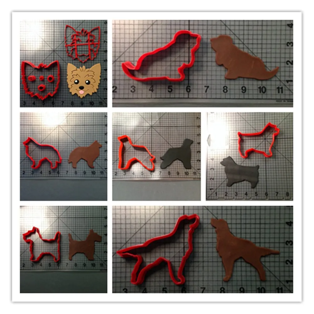

LUC Cute Custom Made 3D Printed Different Kinds Of Dogs Cookie Cutter Set Soap Mold Cake PLA Decorating Moulds High Quality