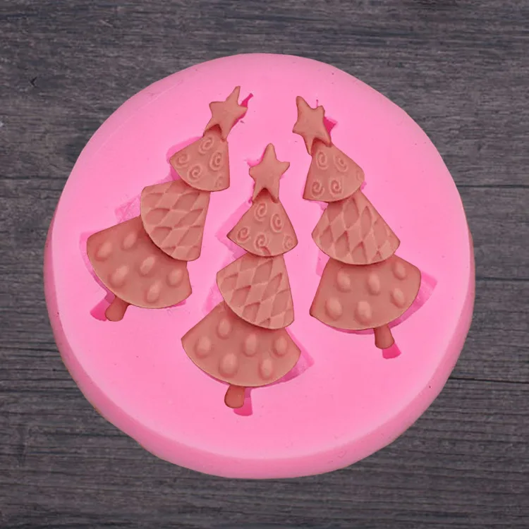 

1PC Fondant Cake Silicone Mold Christmas Tree Leaf Shape Chocolate Biscuits Mould DIY Kitchen Baking Cake Decoration Tool LB 488