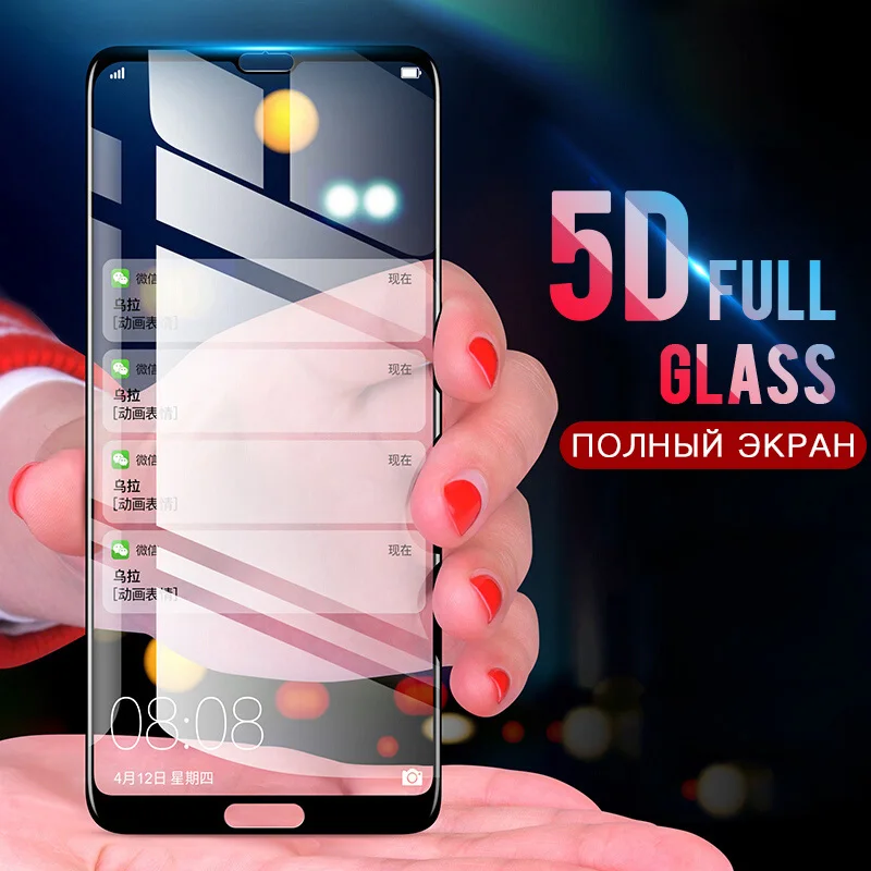 5D закаленное стекло для huawei Y9 Y5 Y7 Y6 Prime экранная пленка для телефона Honor 7A Pro 5D стекло на Honor 7C Pro Русская версия