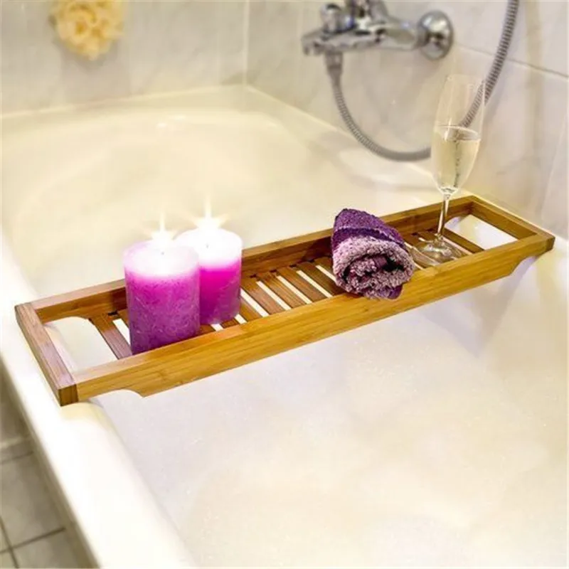 

Bathtub Rack Bamboo Shower Caddy Shelf Stand SPA Bath Tray Holder Multi-function Bathroom Shelves Storage Rack Container
