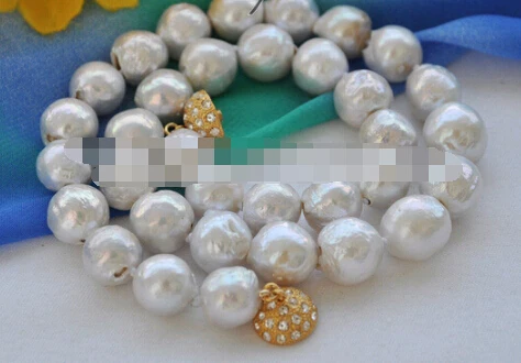 

1275 Lustre white round keshi reborn freshater pearl necklace 17inch