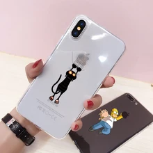 Мягкий силиконовый чехол для iPhone 6 6S Plus 7 8 Plus XR XS X 10 5 5S SE милый мультяшный Мягкий ТПУ чехол для телефона для iPhone Xr Xs max Coque