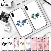 Funda de silicona Lavaza Rosa mapa del mundo negro para iPhone 5 y 5s 6 6S 7 8 Plus 11 Pro X XR XS Max