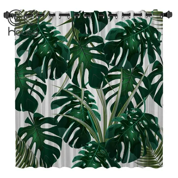 

COCOHouse Tropical Leaves Window Curtains Dark Living Room Blackout Outdoor Bedroom Kitchen Drapes Kids Window Treatment Sets