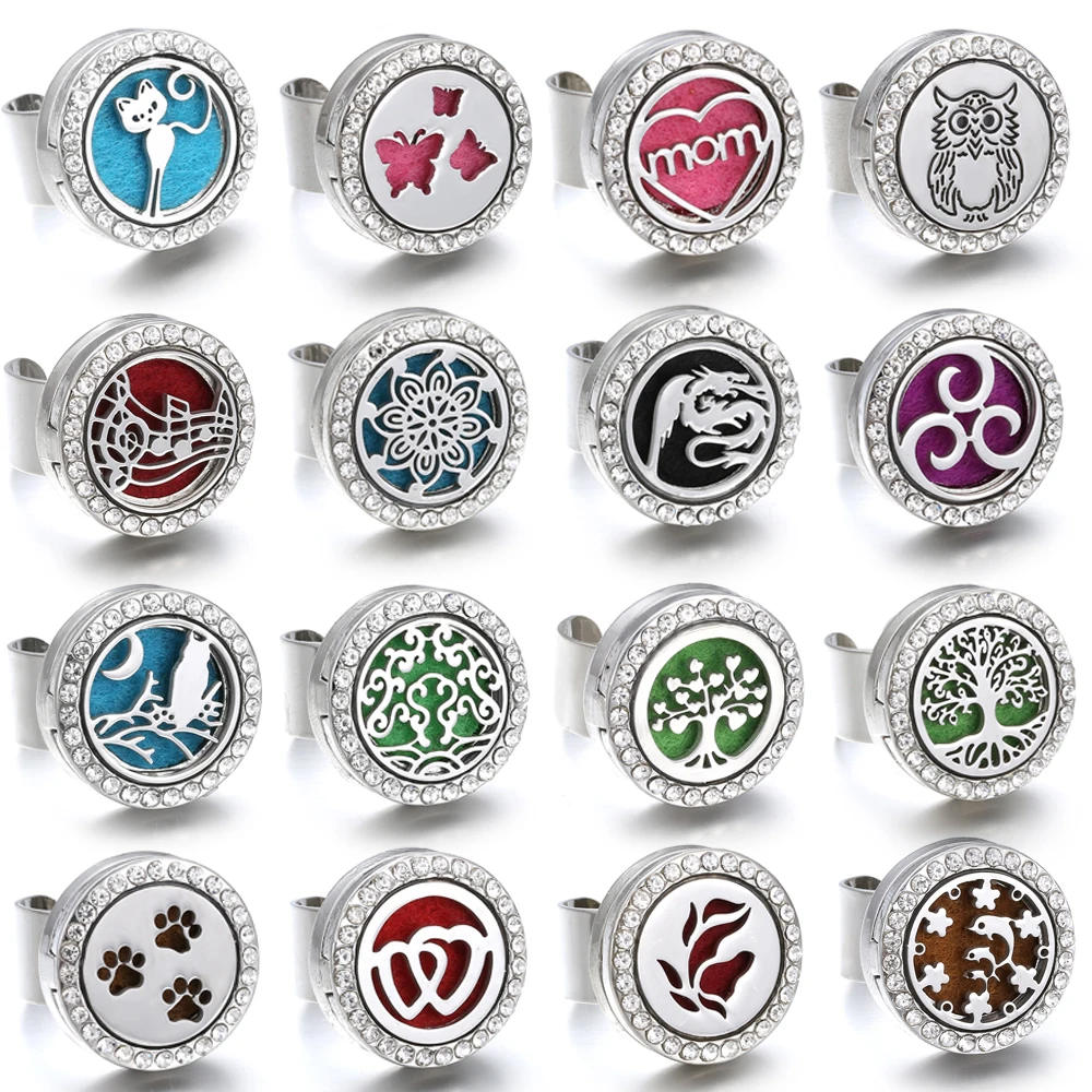 

Tree of Life Diffuser Locket Ring Resizable Dropship Essential Oils 316L Stainless Steel Aromatherapy Ring Christmas Gift