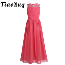 Шифоновые тюлевые Платья с цветочным узором для девочек на свадьбу; нарядные платья без рукавов для девочек; платья для первого причастия; детское платье для свадебной вечеринки