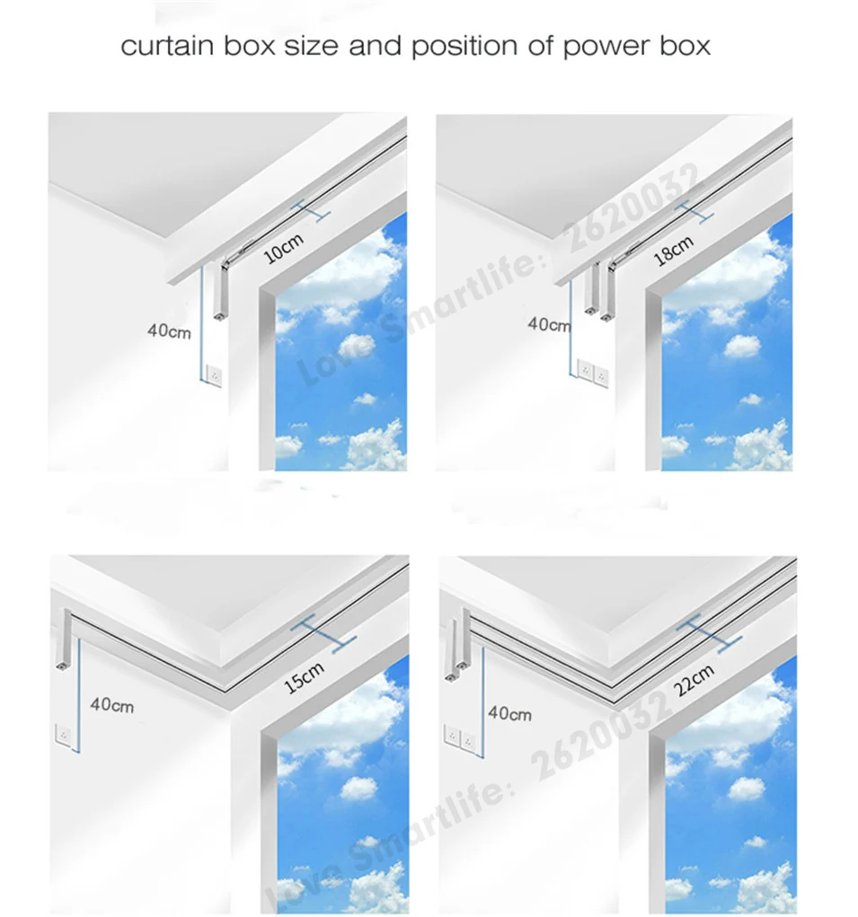 Original Dooya Super Quiet Electric Curtain Track for Xiaomi aqara Dooya KT82DT82 motor, Dooya Automatic Curtain Track System-4