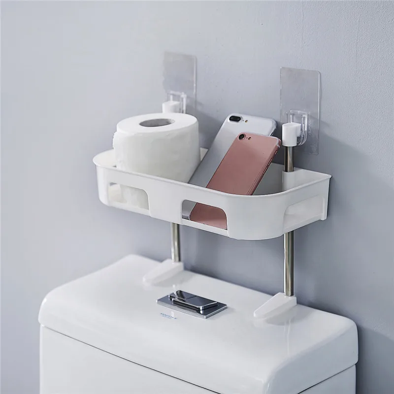 Mrosaa полки для ванной комнаты Multi-function держатель для унитаза однослойный тканевый стеллаж для хранения вещей с 2 присосками держатель для