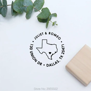 

Custom State Return Address Stamp, wood rubber stamp, personalized Wedding Gift stamp