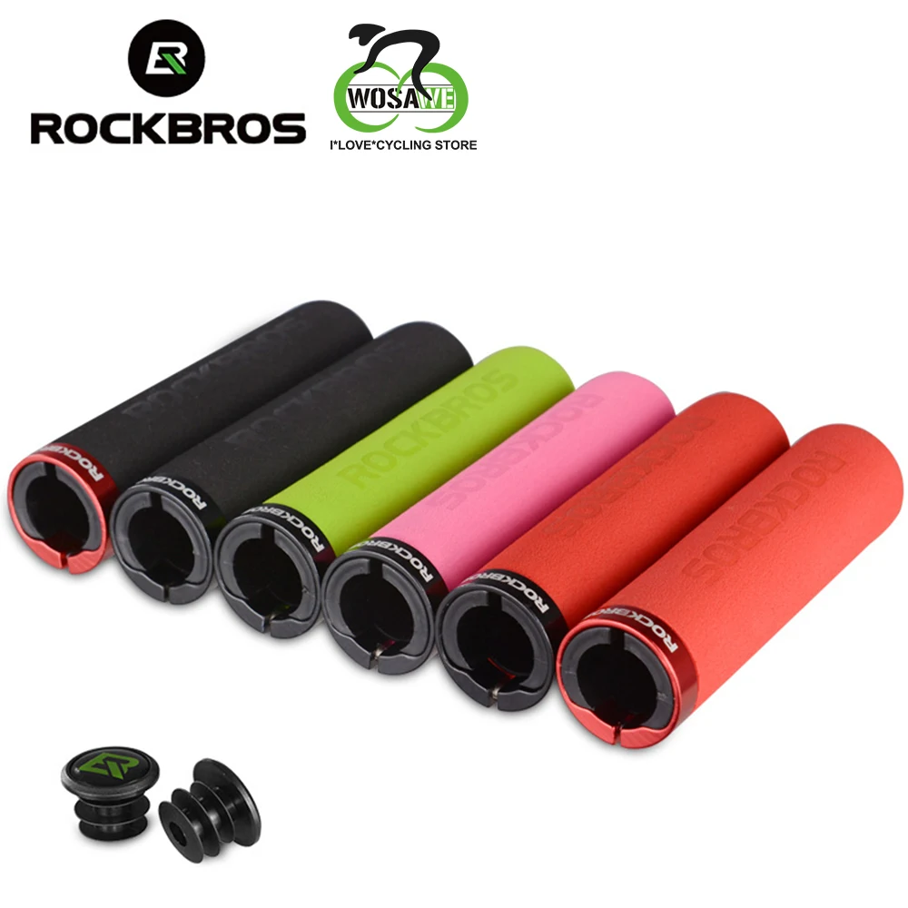 

ROCKBROS Cycling Handlebar Bicycle Grips MTB Silicone Sponge Handlebar Grips Anti-skid Shock-absorbing Soft Bike Grips Ultraight