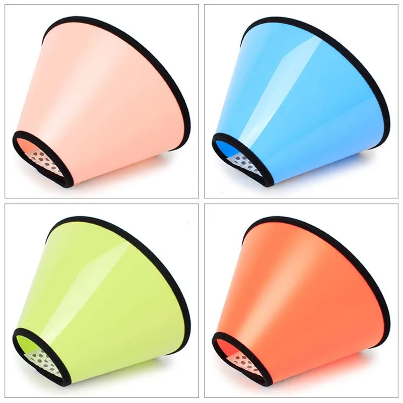 SYDZSW Candy Color Dog Elizabethan Collar Fashion Both Sides Matte Design Pet Skin Protection Collar Dog Grooming Accessories1