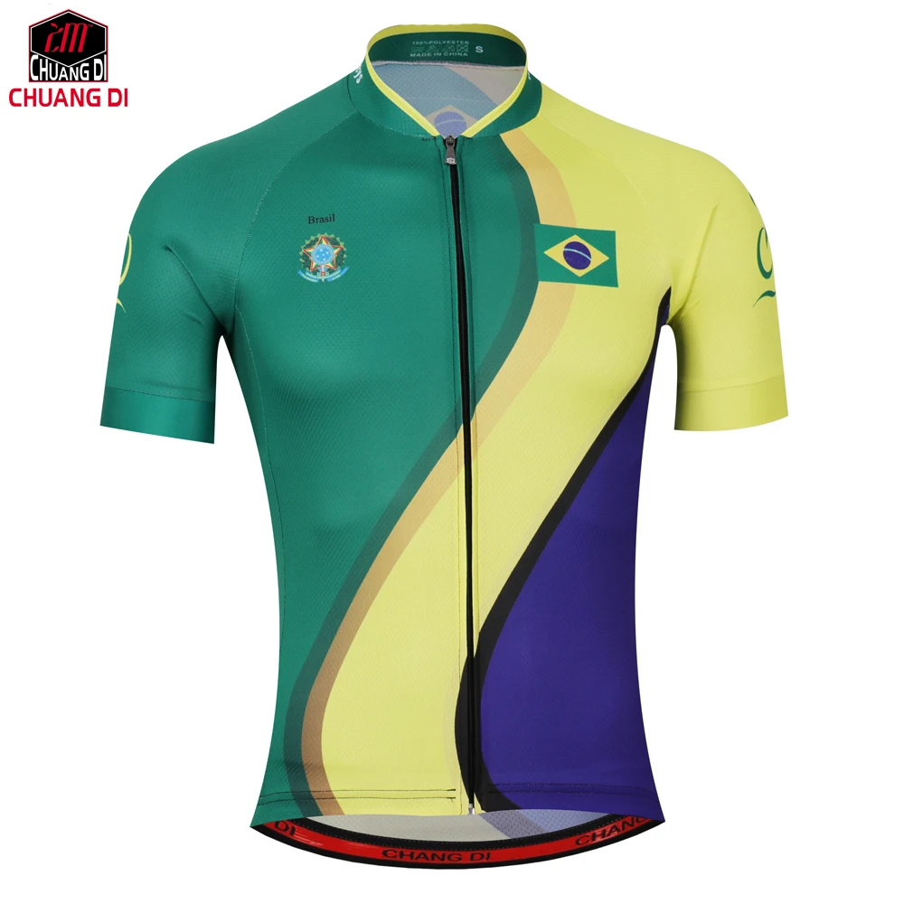 Дышащий Удобный Велоспорт Джерси бренд Высокое качество Открытый Спортивная одежда Бразилия Баскетбол Национальный флаг