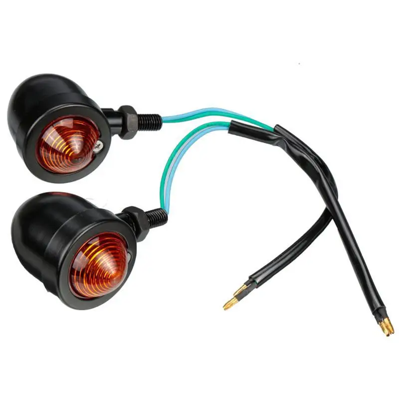 

2x Motorcycle Accessories Retro Harley Turning Light Yellow Turn Signal Light Motor Modification Styling Motocross Lamp