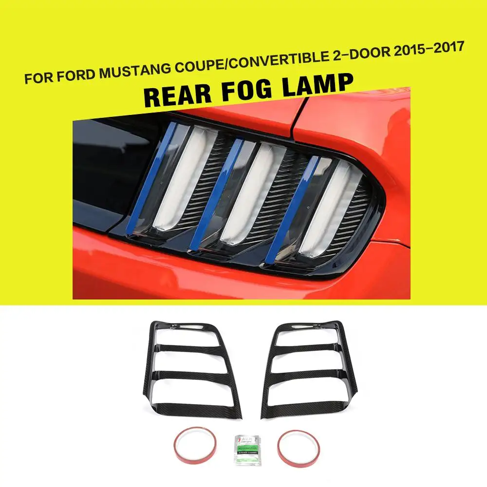 

Car-Styling Carbon Fiber Racing Rear Light Tail Lamp Cover Caps Fit for Ford Mustang Coupe Convertible 2-Door 2015 - 2017